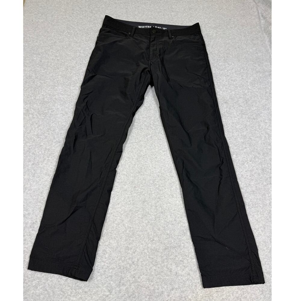 Western Rise Mens Size 32 Slim Rivet Pants Black